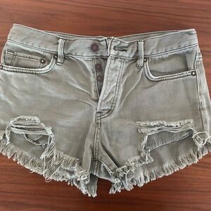 Faded GREEN  Denim Shorts